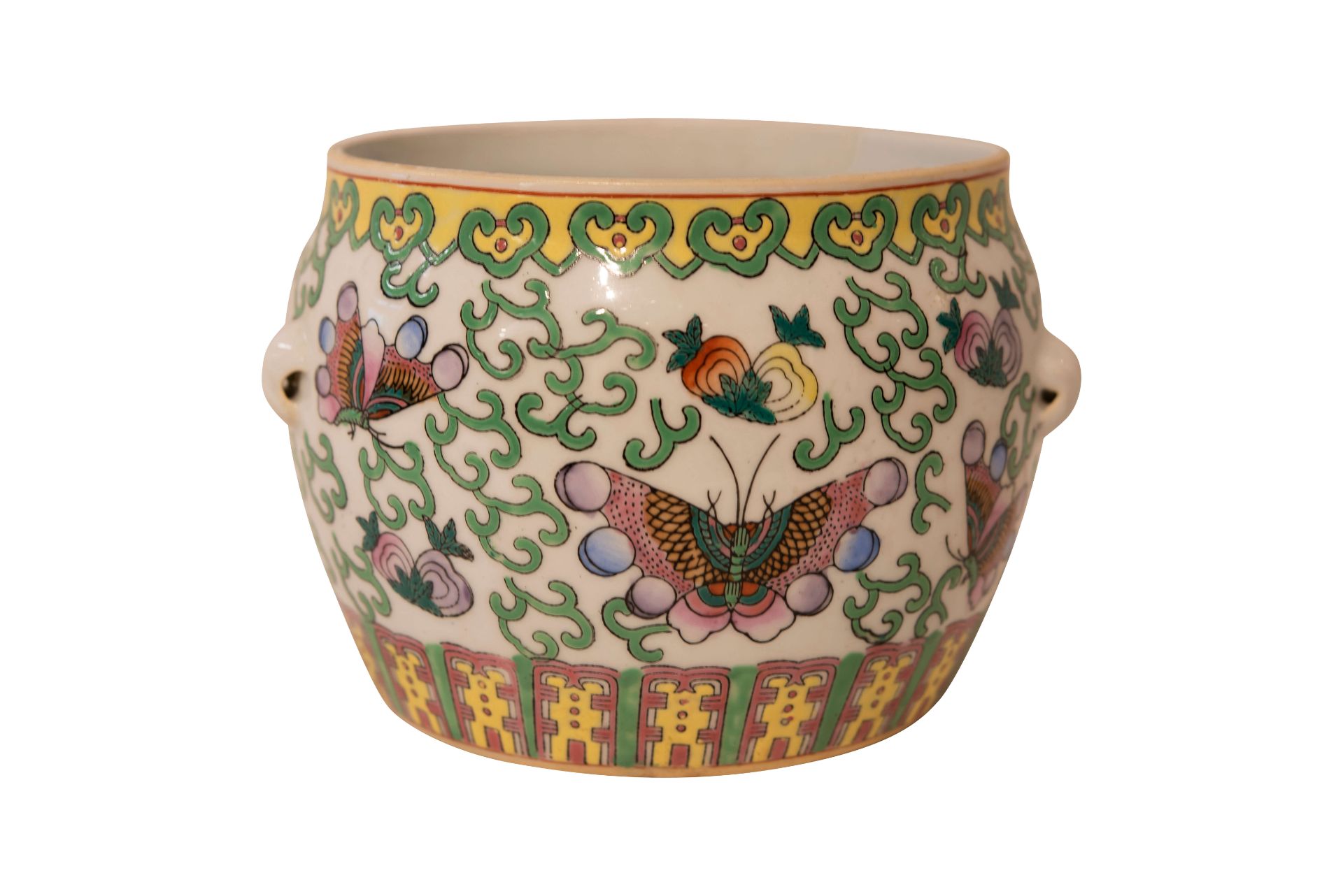 Handbemalter bunter Asiatischer Keramik Topf | Colorful Hand Painted Asian Ceramic Pot - Image 2 of 5