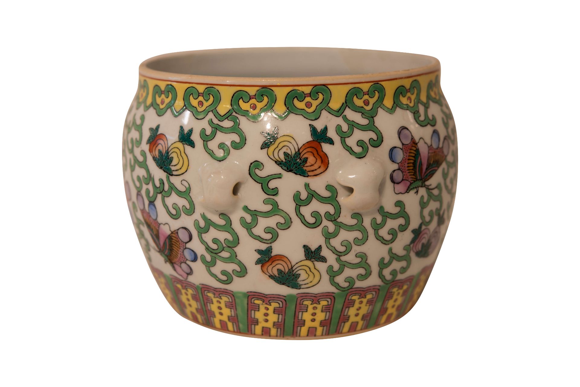 Handbemalter bunter Asiatischer Keramik Topf | Colorful Hand Painted Asian Ceramic Pot - Image 3 of 5