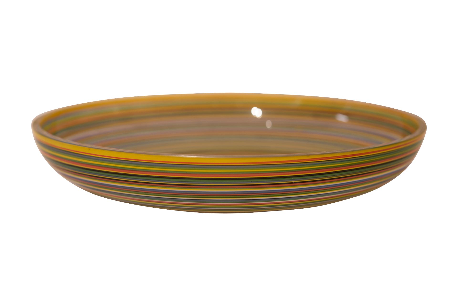 Glas Schale bunt bemalt | Glass Bowl Painted with Colorful Circles - Image 5 of 5