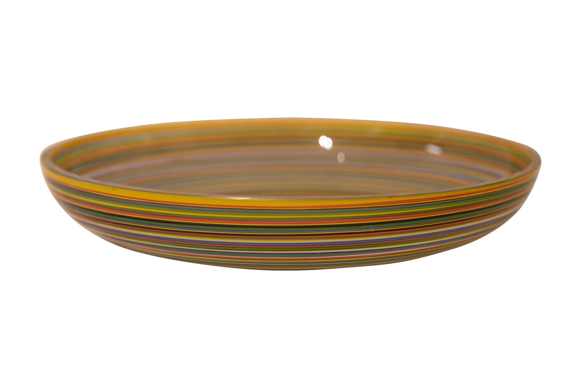 Glas Schale bunt bemalt | Glass Bowl Painted with Colorful Circles - Bild 5 aus 5