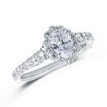 Verlobungsring 18 Karat Weißgold 0,56ct Diamant | Engagement Ring 18 Karat White Gold 0.56ct Diamond