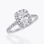 Verlobungsring 18 Karat Weißgold 1.00ct Diamant | Engagement Ring 18 Karat White Gold 1.00ct Diamond