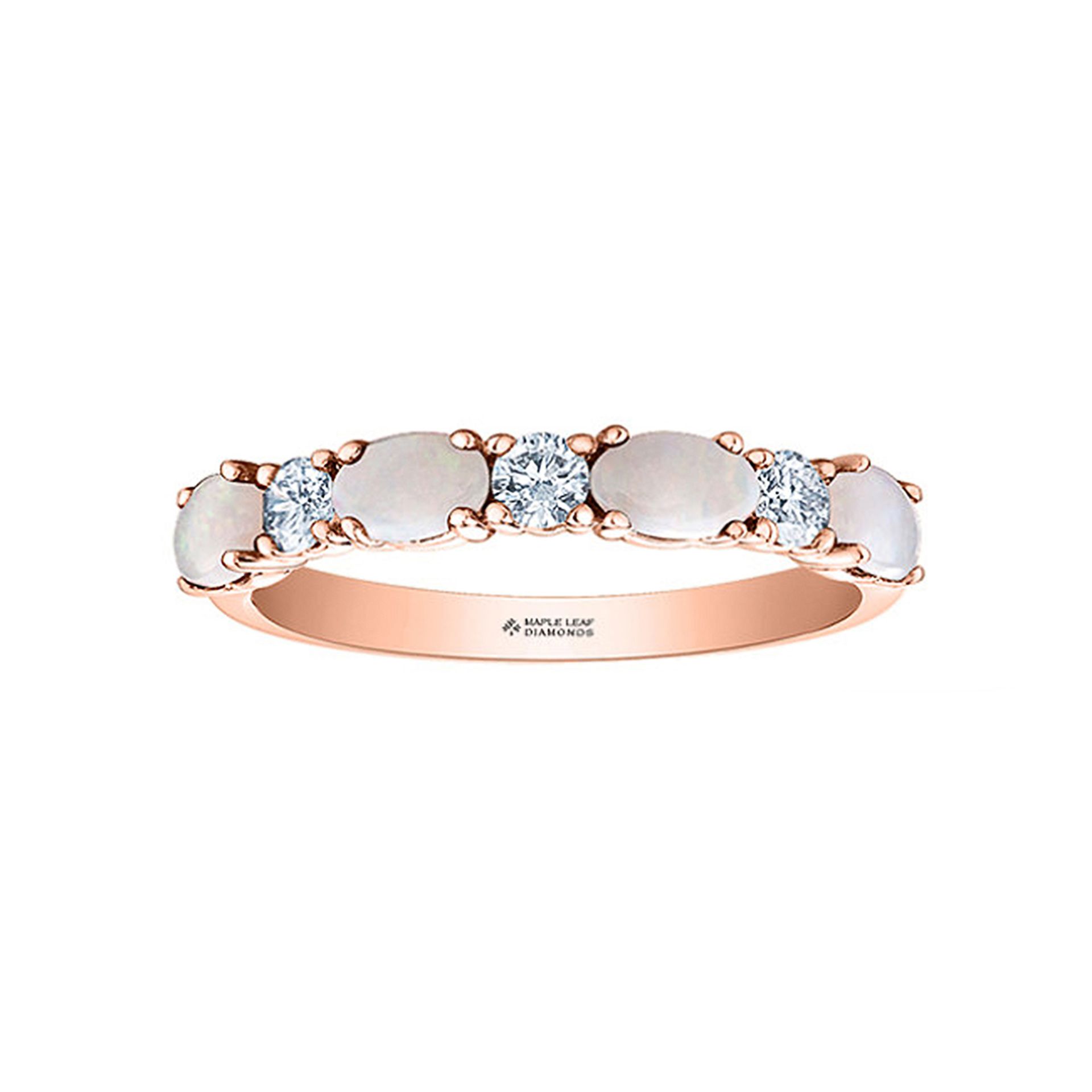 Ring 14 Karat Rosegold Opal und Diamanten | Ring 14 Karat Rose Gold Opal and Diamond