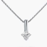 Kette Diamant Prinzessschliff Weißgold 14 Karat | Chain Diamond Princess Cut White Gold 14 Karat