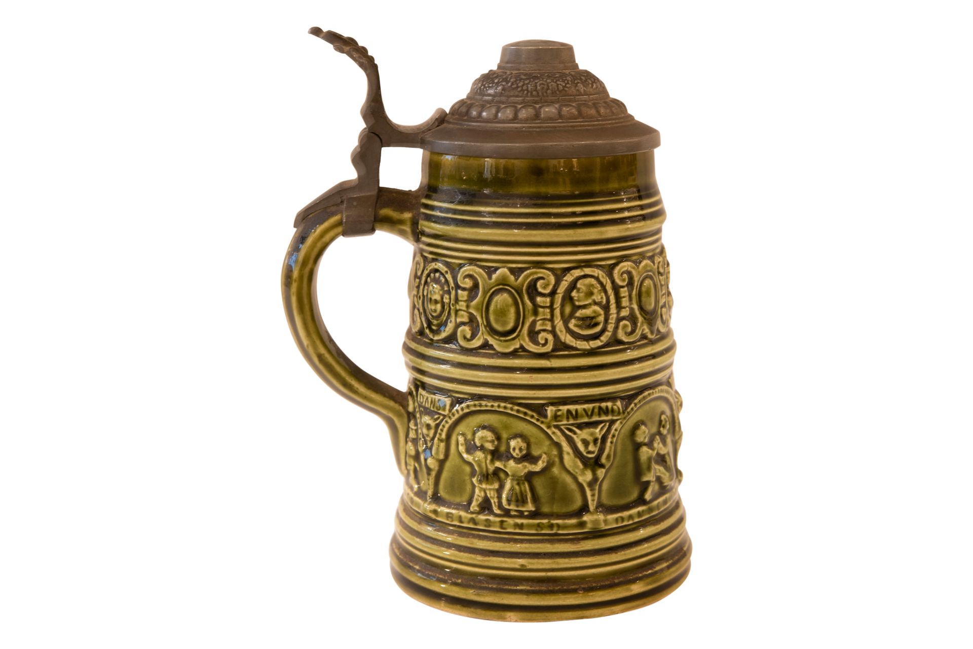 Keramik Bierkrug mit Deckel | Ceramic Beer Mug with Lid - Image 2 of 5