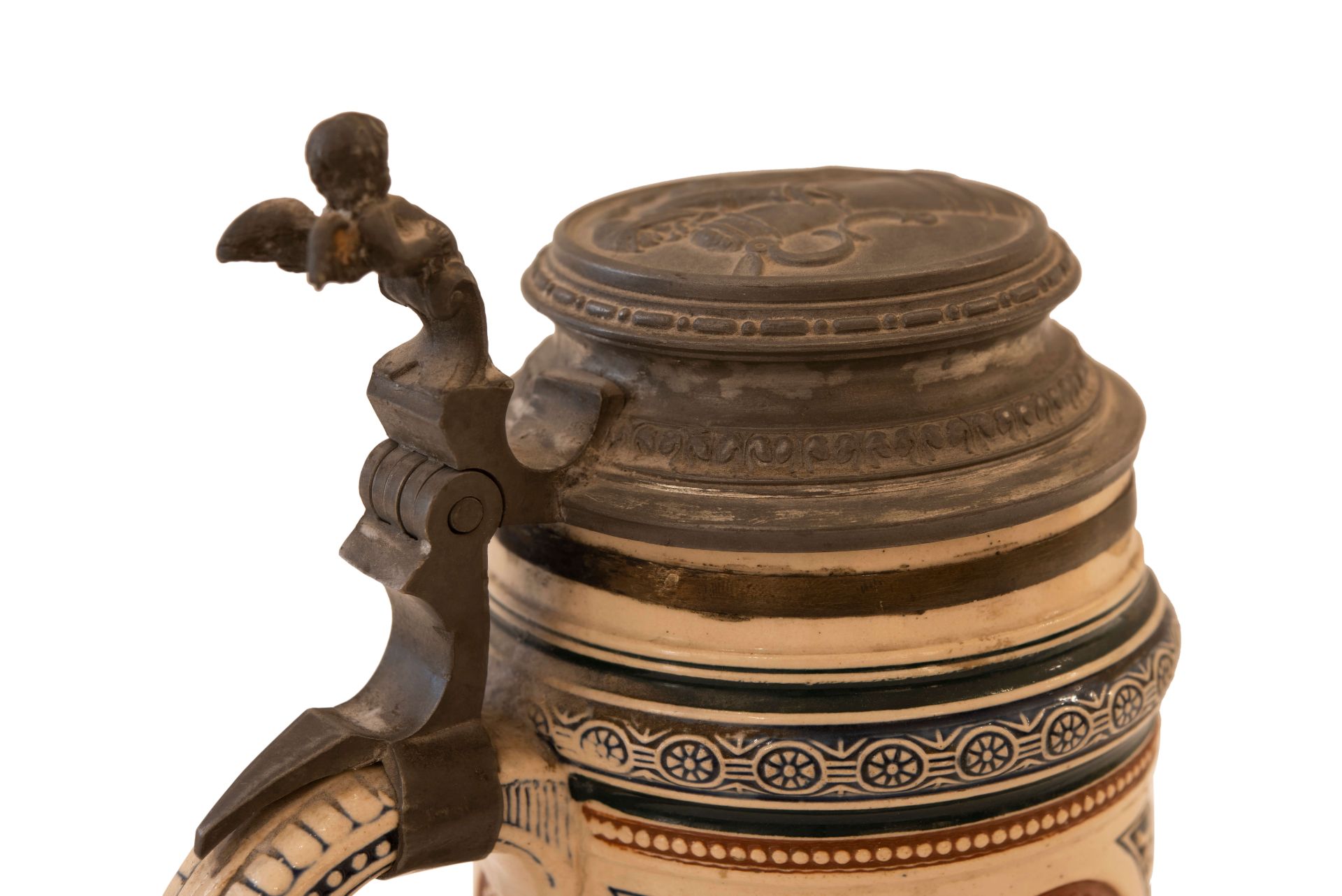 Keramik Bierkrug mit Deckel | Ceramic Beer Mug with Lid - Image 3 of 5
