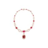 Collier WG mit Brillanten und Rubinen|Necklace Diamonds and Rubies