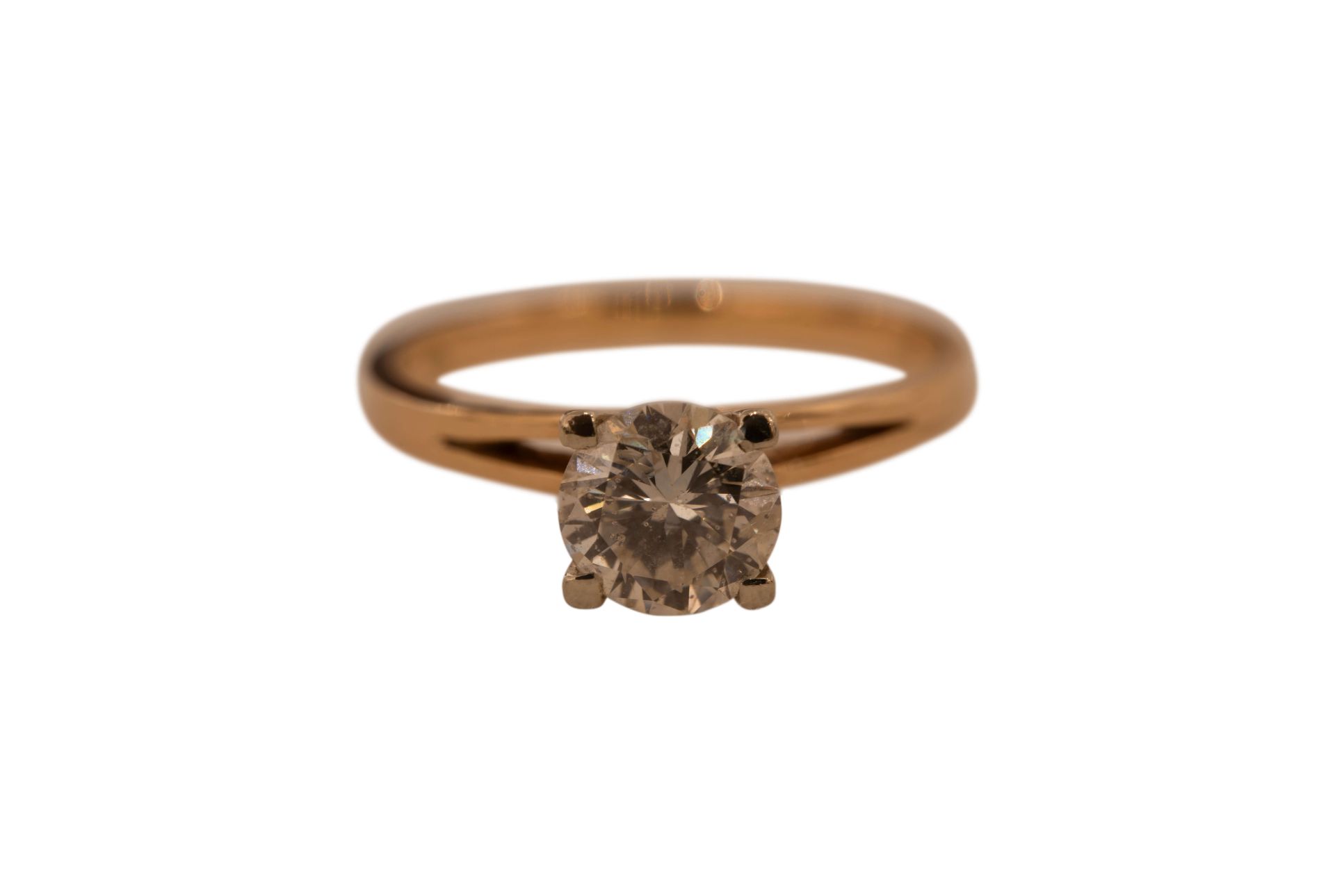 Ring GG/WG 585/fein mit einem Brillanten|Ring with One Brilliant-Cut Diamond - Image 5 of 5
