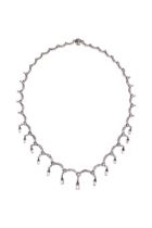 Collier WG mit Brillanten und Diamanten|Necklace with Brilliant-Cut Diamonds