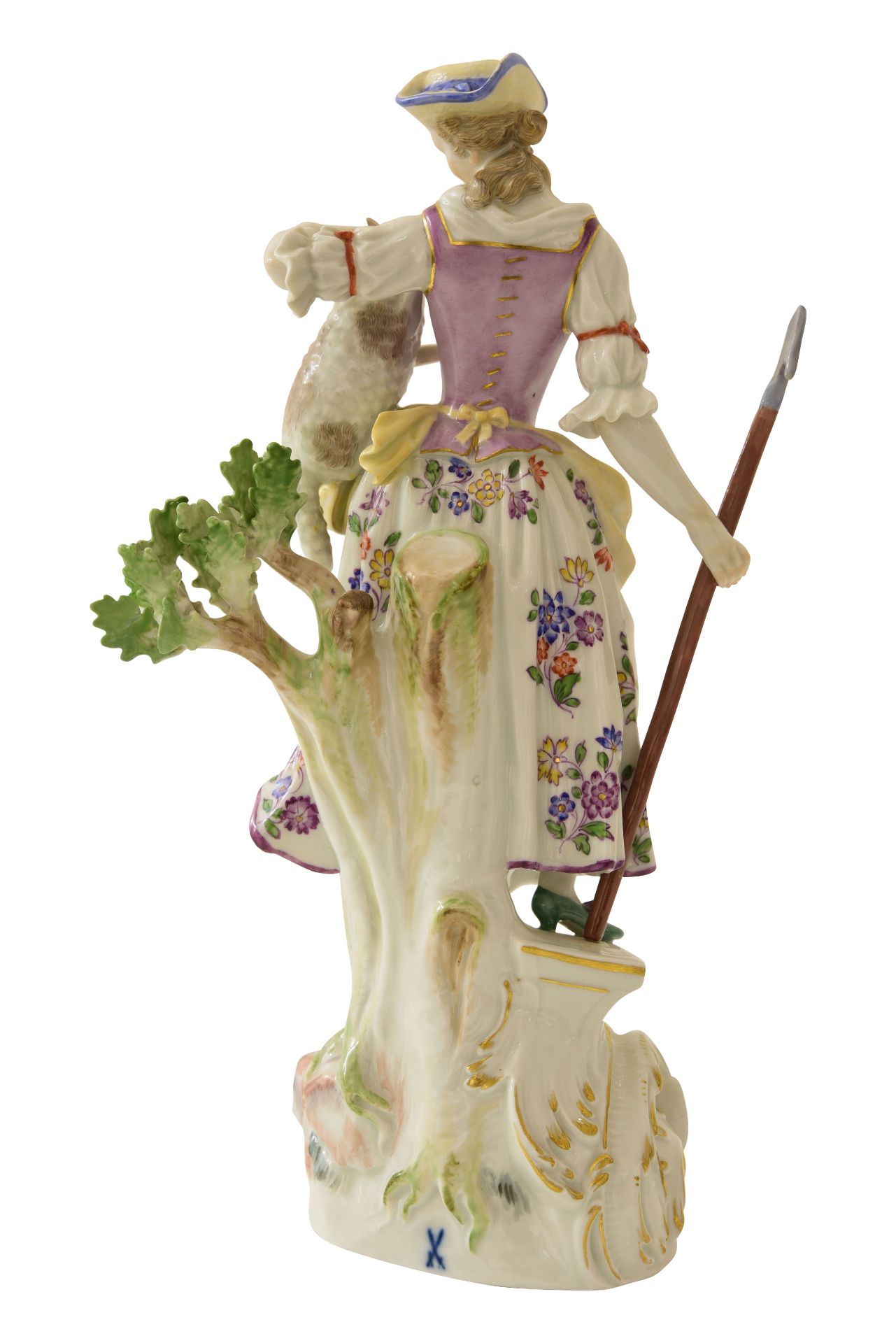 Große Figur "Schäferin" Meisen|Large Figurine "Shepherdess" Meissen - Bild 3 aus 7