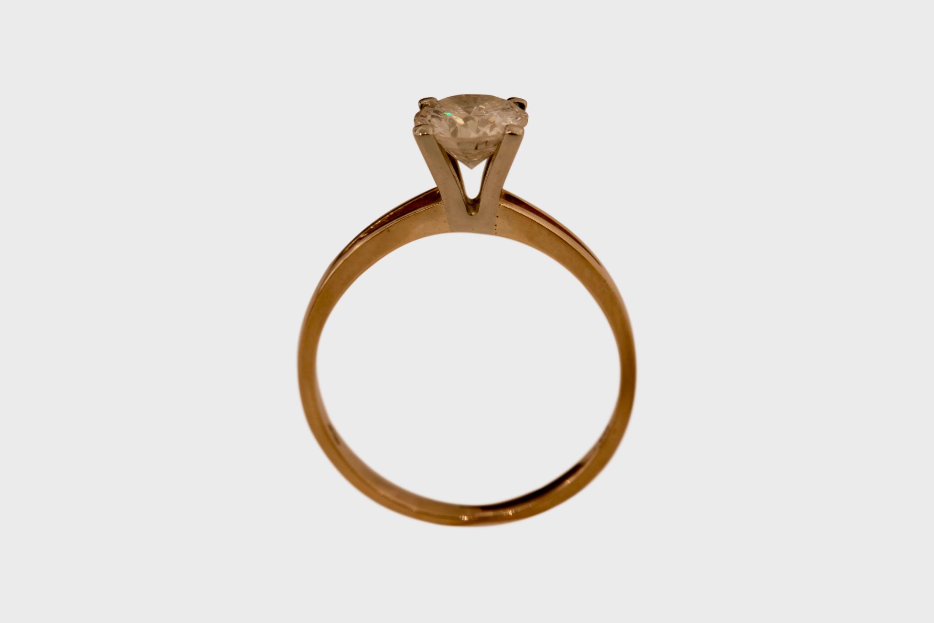 Ring GG/WG 585/fein mit einem Brillanten|Ring with One Brilliant-Cut Diamond - Image 2 of 5