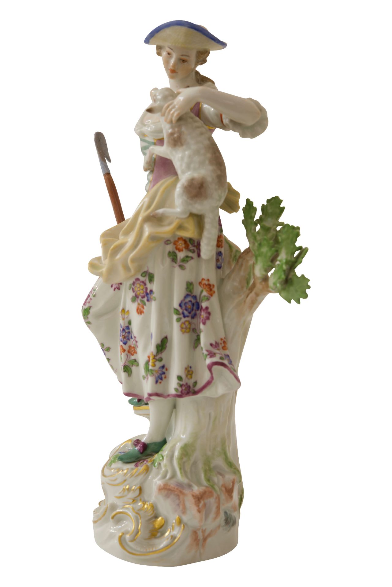 Große Figur "Schäferin" Meisen|Large Figurine "Shepherdess" Meissen - Bild 2 aus 7