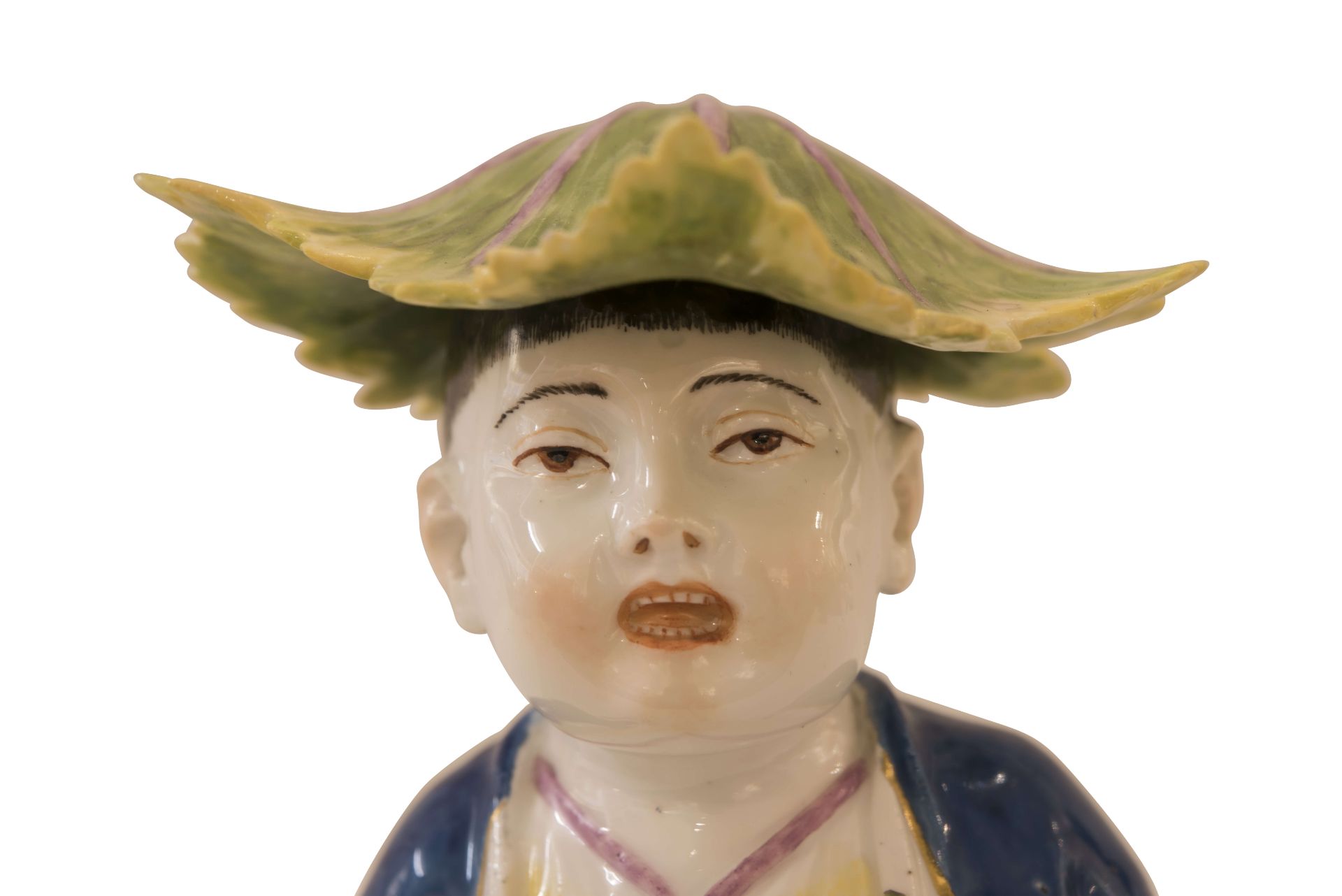 Meissen 1740 (BS), Chinese mit Kohlblatthut|Meissen 1740 (BS), Chinese Man with Cabbage Leaf Hat - Image 4 of 5