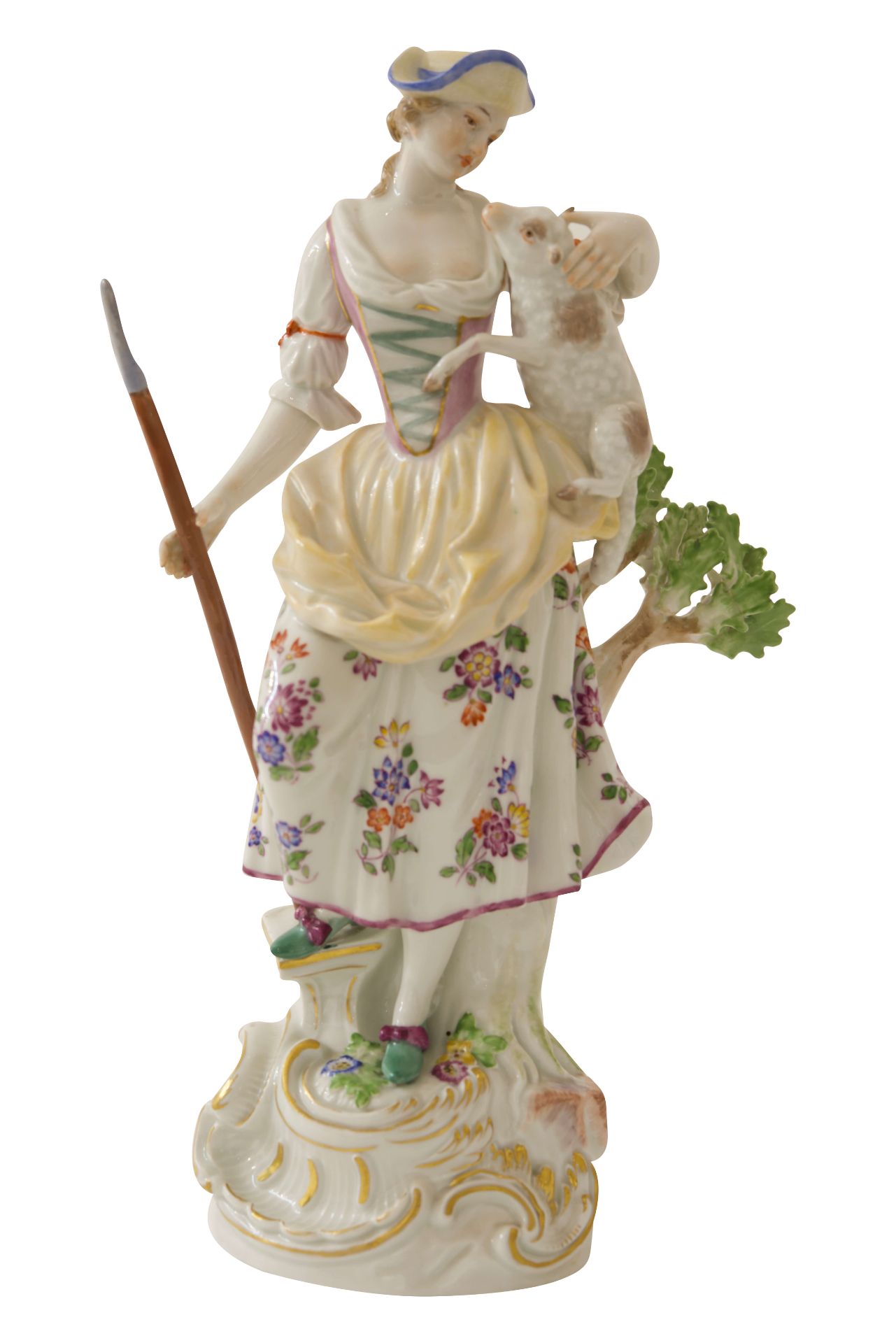Große Figur "Schäferin" Meisen|Large Figurine "Shepherdess" Meissen