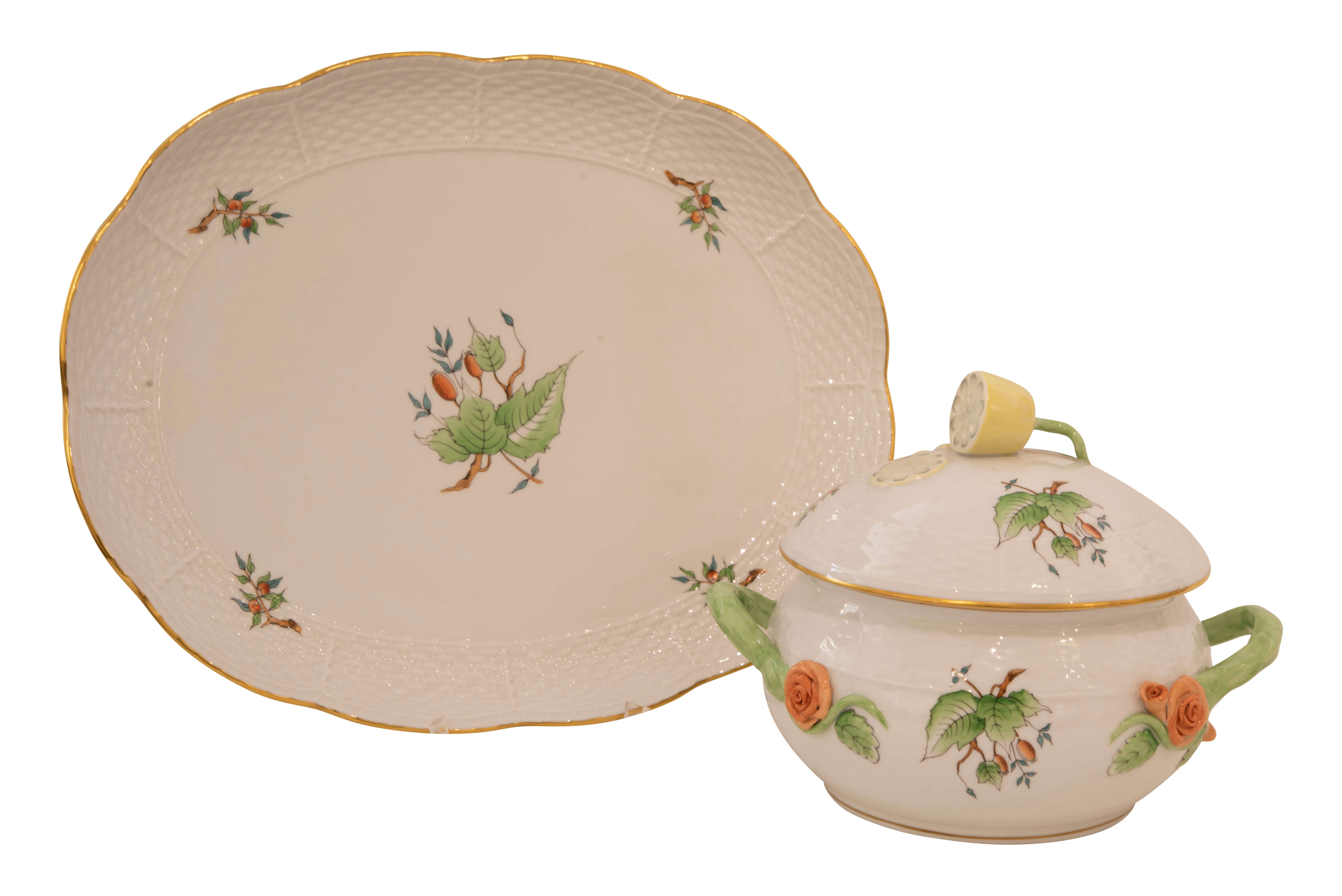 Herend Ungarn Suppenterrine mit ovaler Servierplatte|Herend Hungary Soup Tureen with Oval Serving Pl - Image 5 of 5