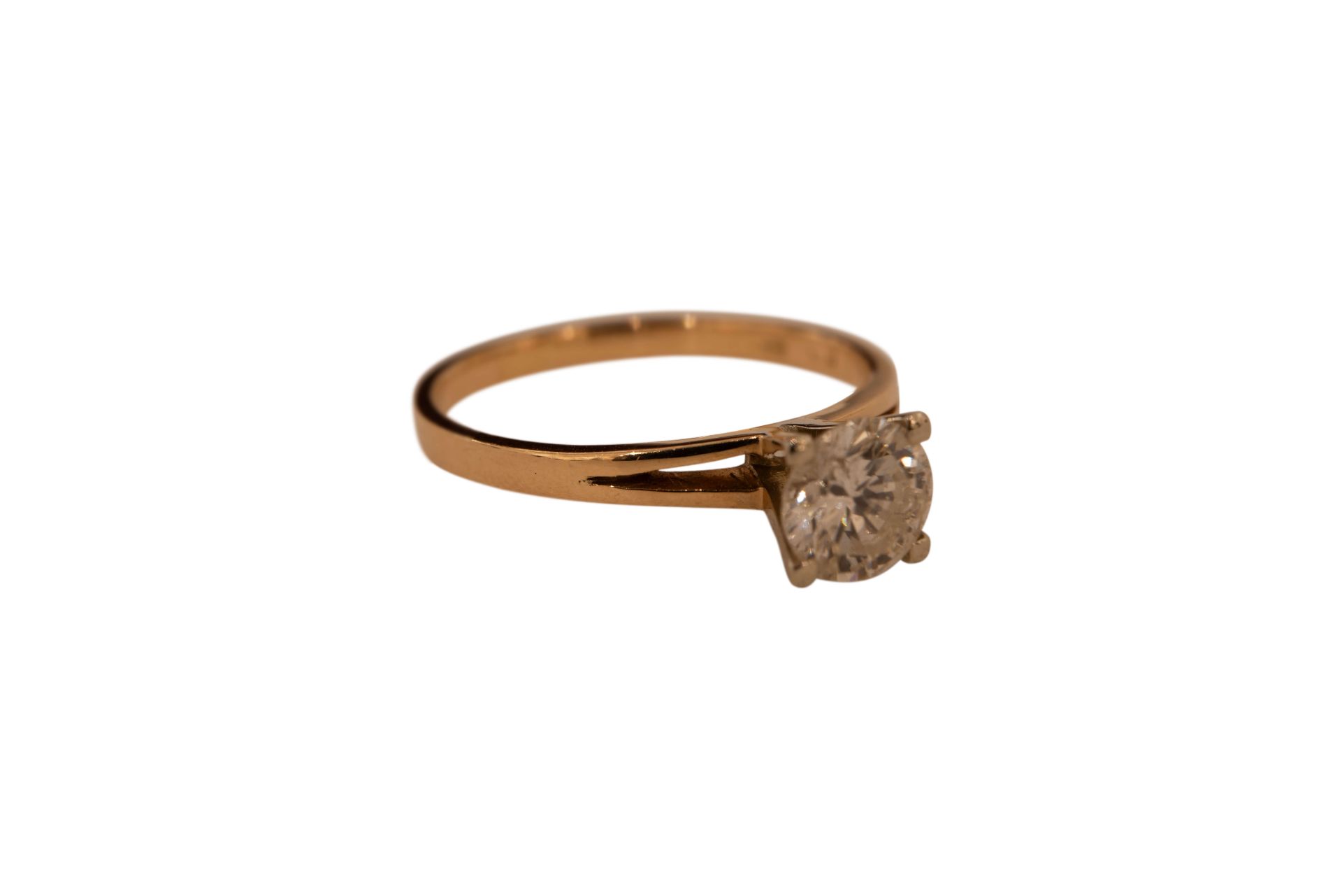 Ring GG/WG 585/fein mit einem Brillanten|Ring with One Brilliant-Cut Diamond - Image 4 of 5