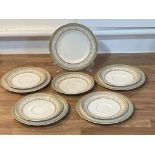 J&G MEAKIN SMALL PLATE DISH SAUCER LOT VINTAGE CROCKERY WHITE GREEN GOLD MADE IN ENGLAND WESTMINSTER