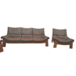 Maison Regain | France 1960's | Leather Couch & Chair