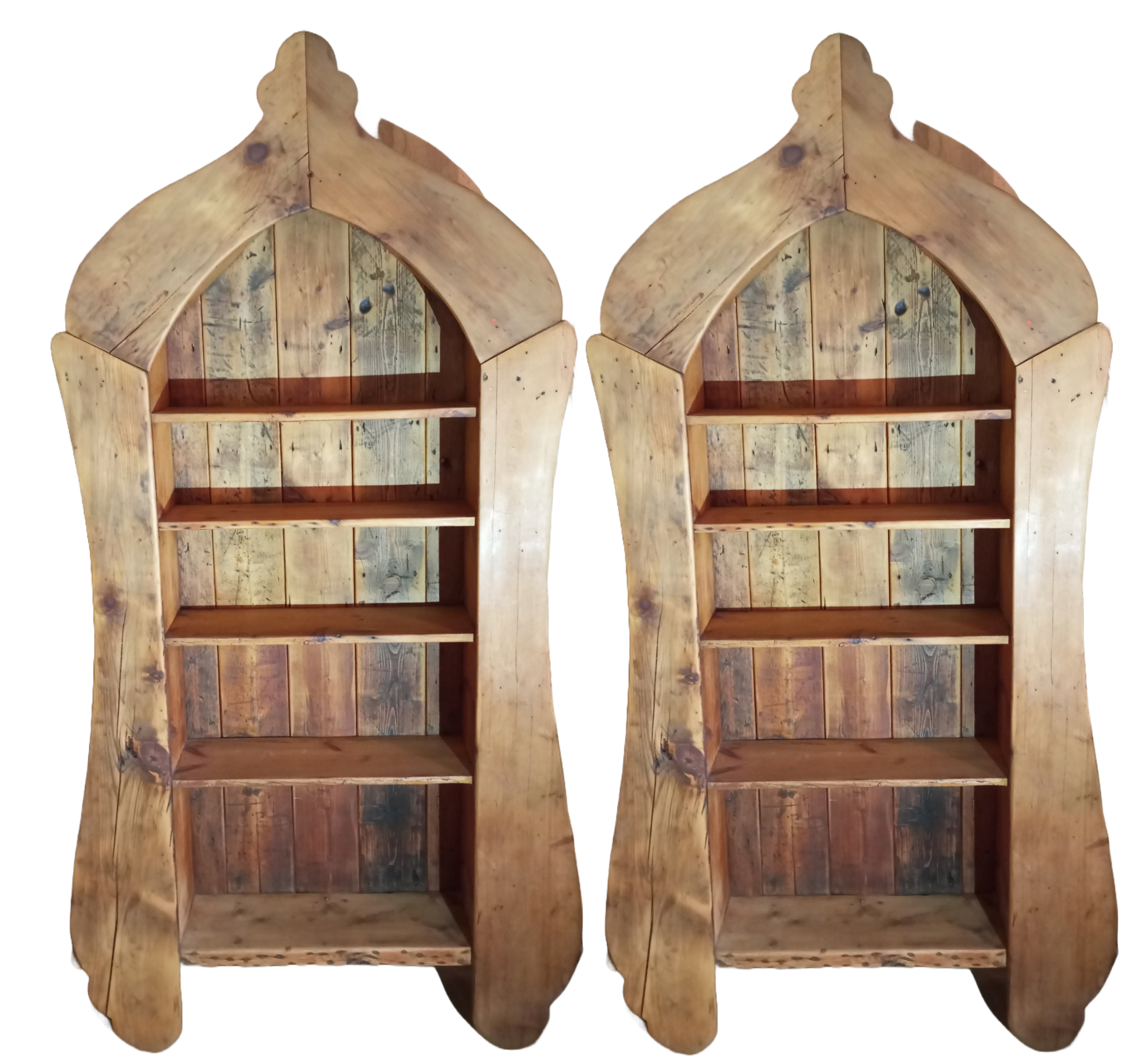 2x Rustic Bookcase