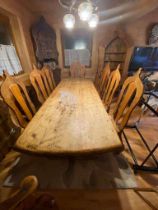 Tisch 8 Sesseln | Echtholz | Bauern / Landhaustil