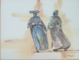 Watercolor | Herero Women | Kerstin Geier 1993