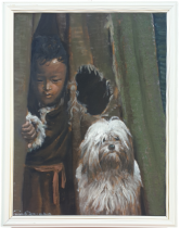 LAHSA Tibet | Boy & Dog | 1991 Chan Girn