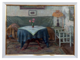 Interieur um 1910 | Ol Leinwand