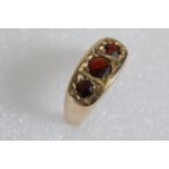 9ct Gold 3x Ruby Gold Ring