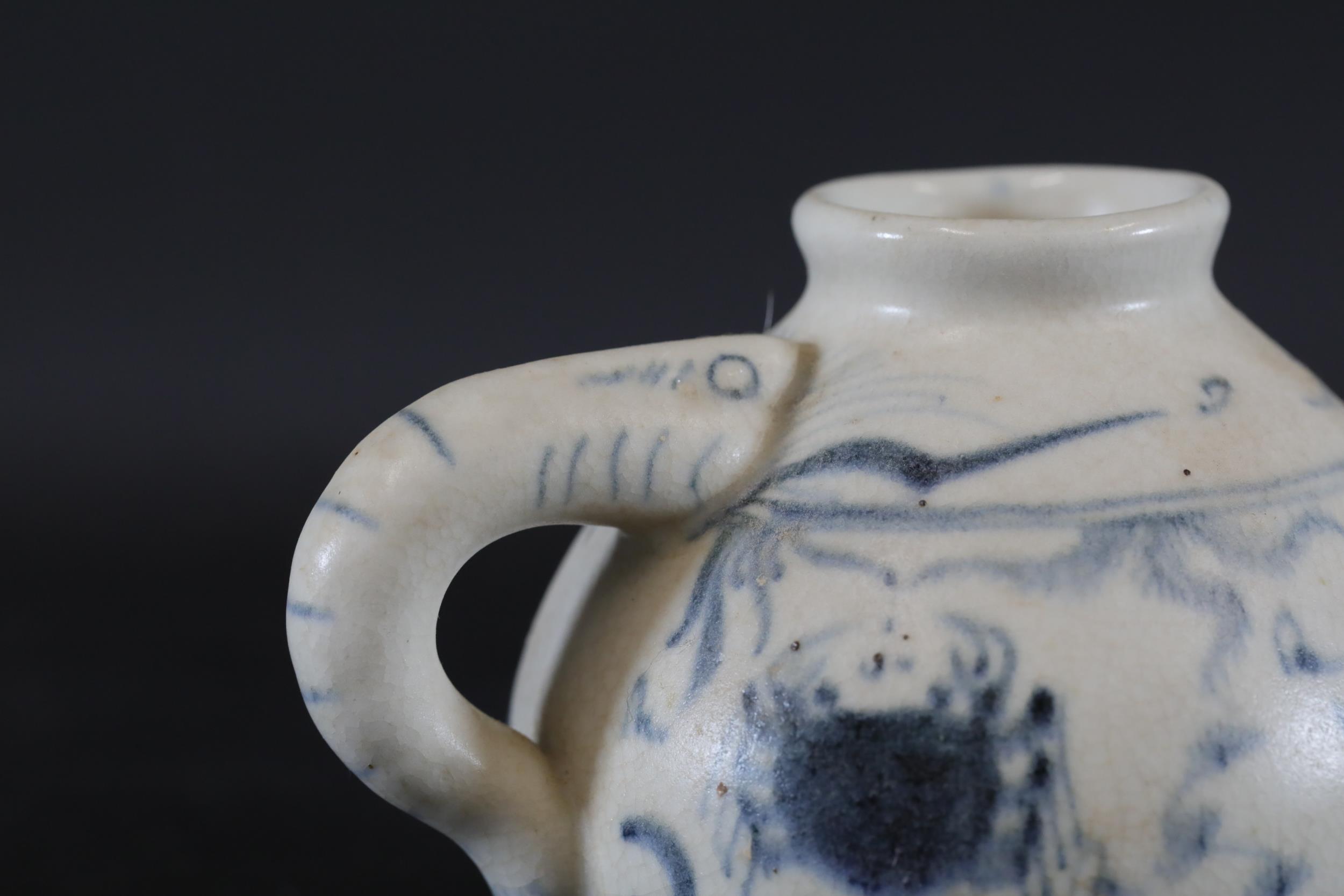 Hoi an Hoard Annamese Blue And White Hand Painted Tea Pot - Image 4 of 10