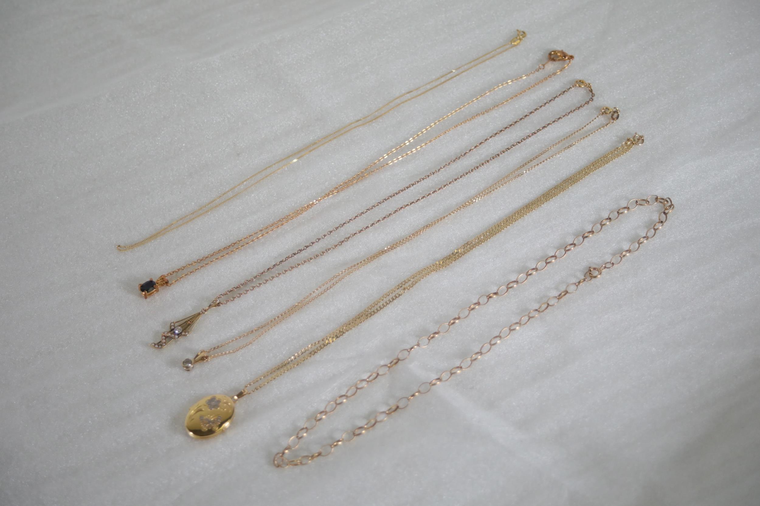 A Collection of  6 Various Gold Chains