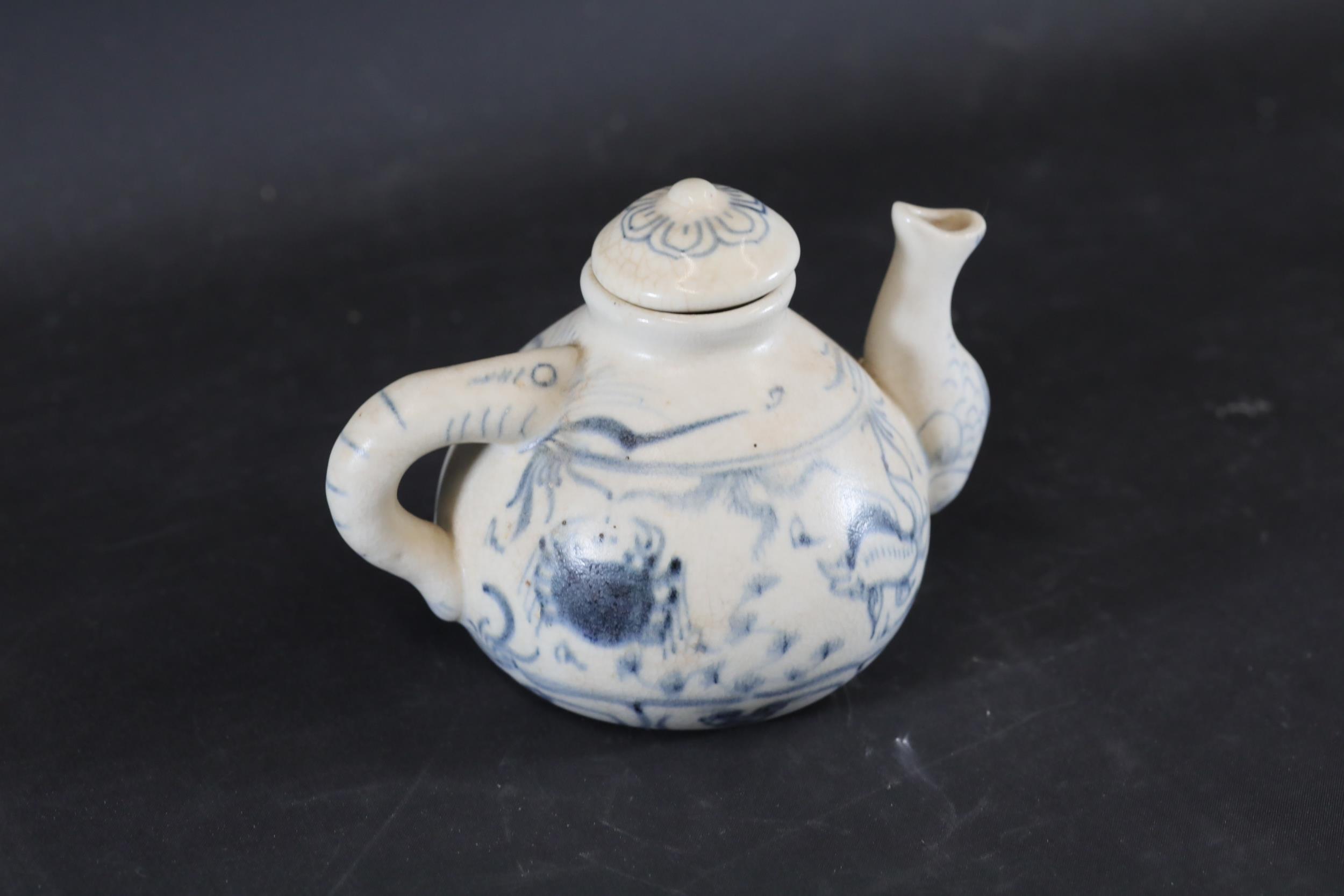 Hoi an Hoard Annamese Blue And White Hand Painted Tea Pot - Image 10 of 10