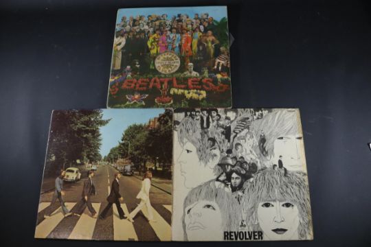 3 Beatles Albums SGT Peppers Revolver Abbey Road - Image 1 of 16