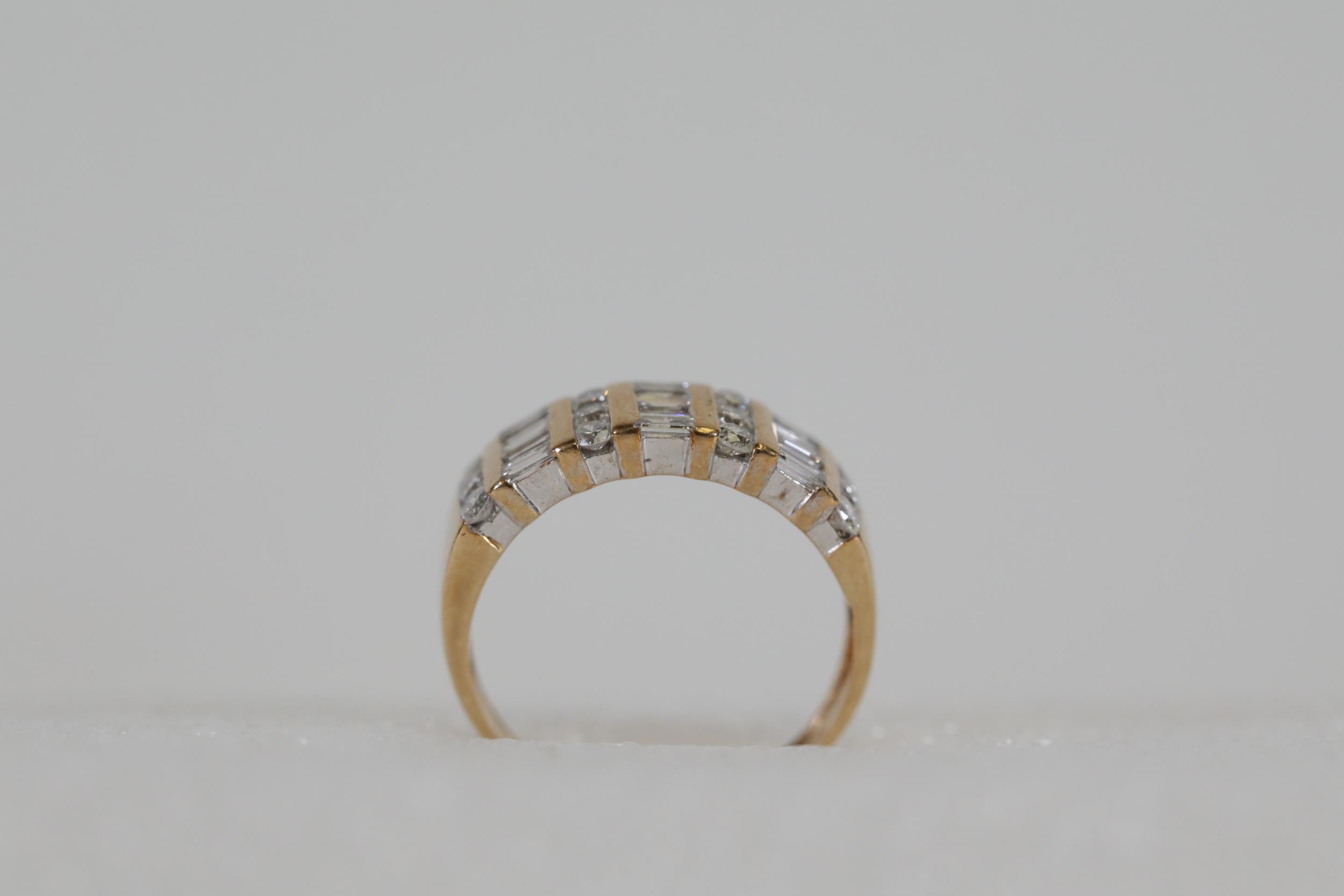 9CT Yellow and White Gold Multi Stone Diamond Ring - Image 4 of 13