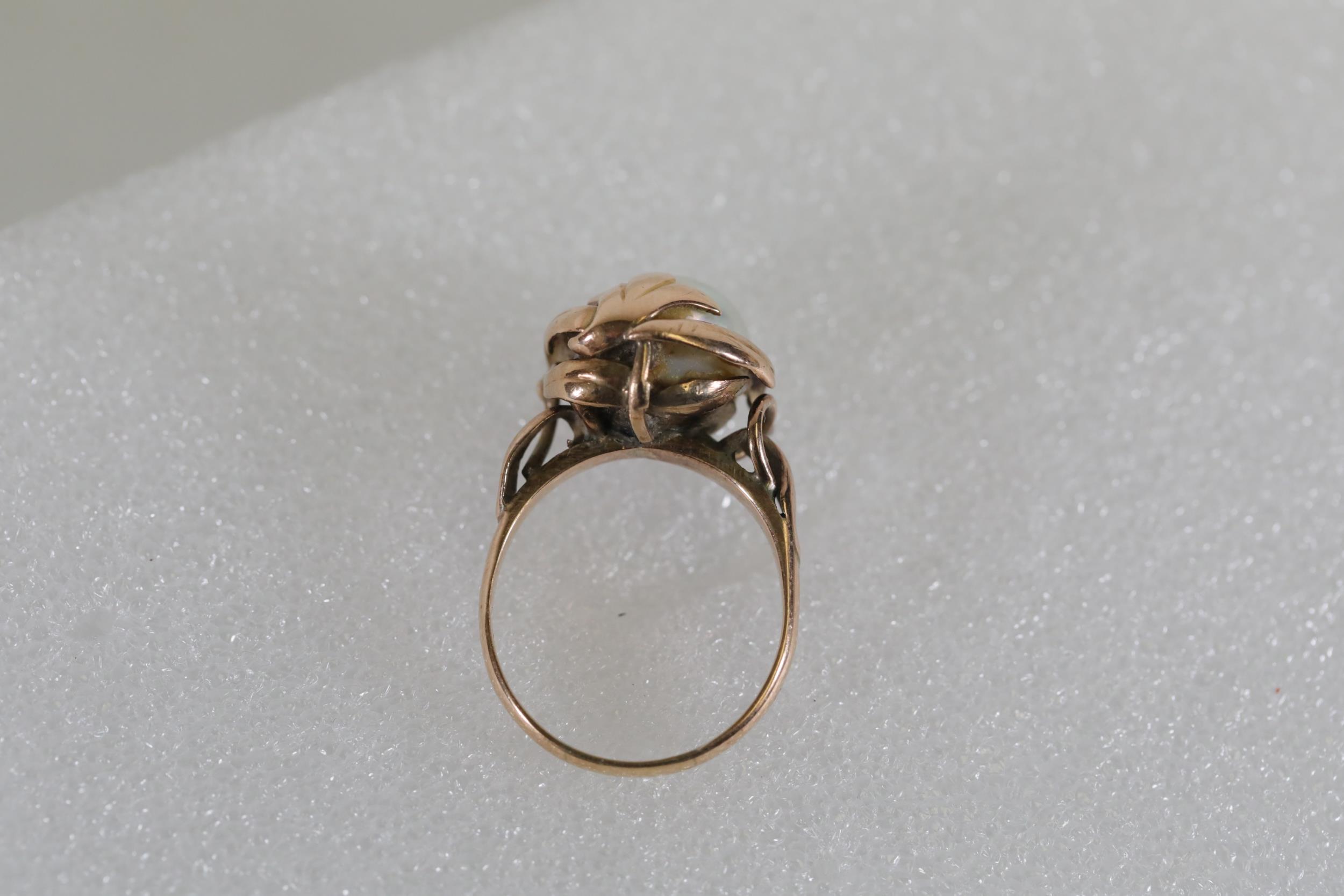 Gold Pearl Cocktail Ring - Image 4 of 9
