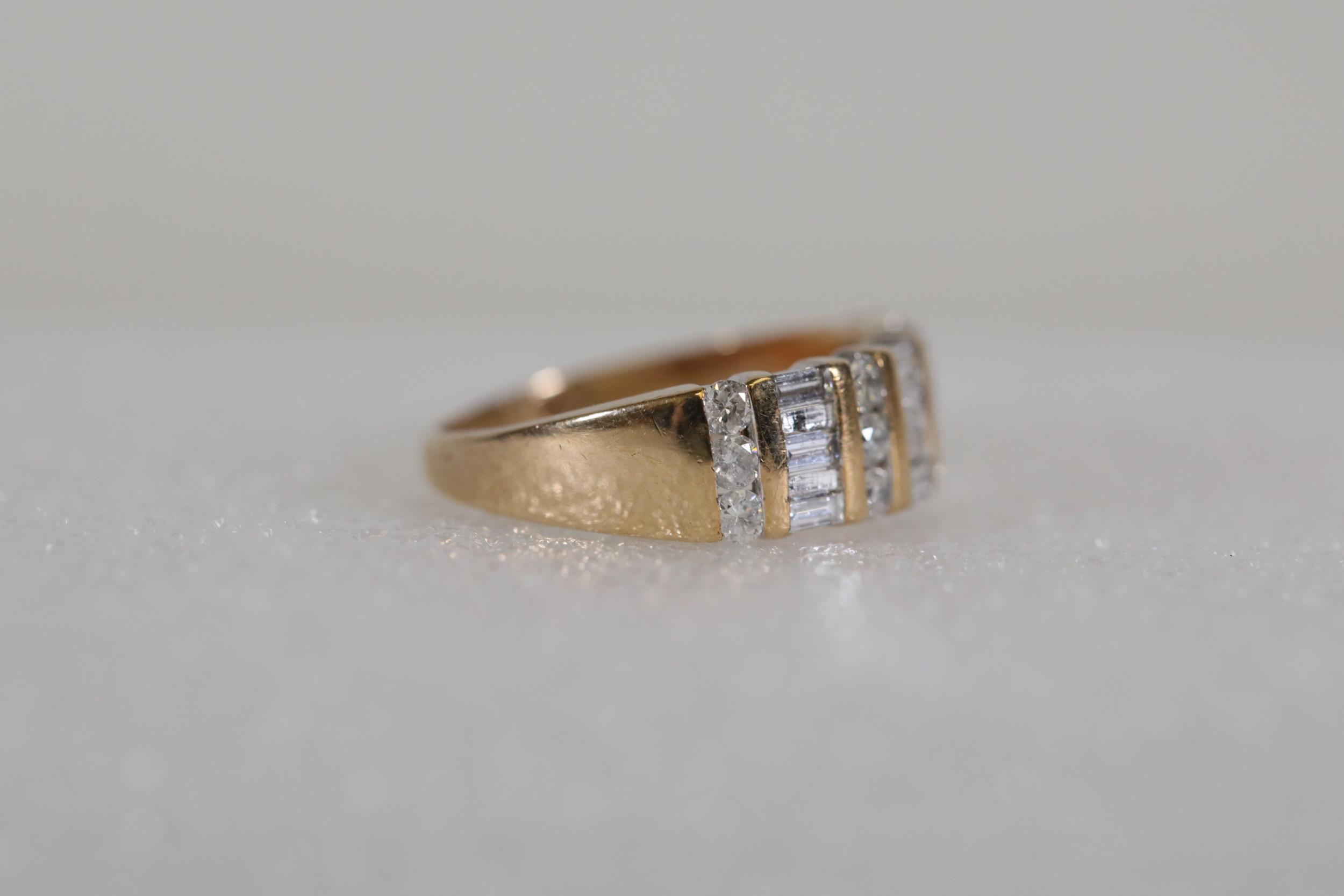 9CT Yellow and White Gold Multi Stone Diamond Ring - Image 3 of 13