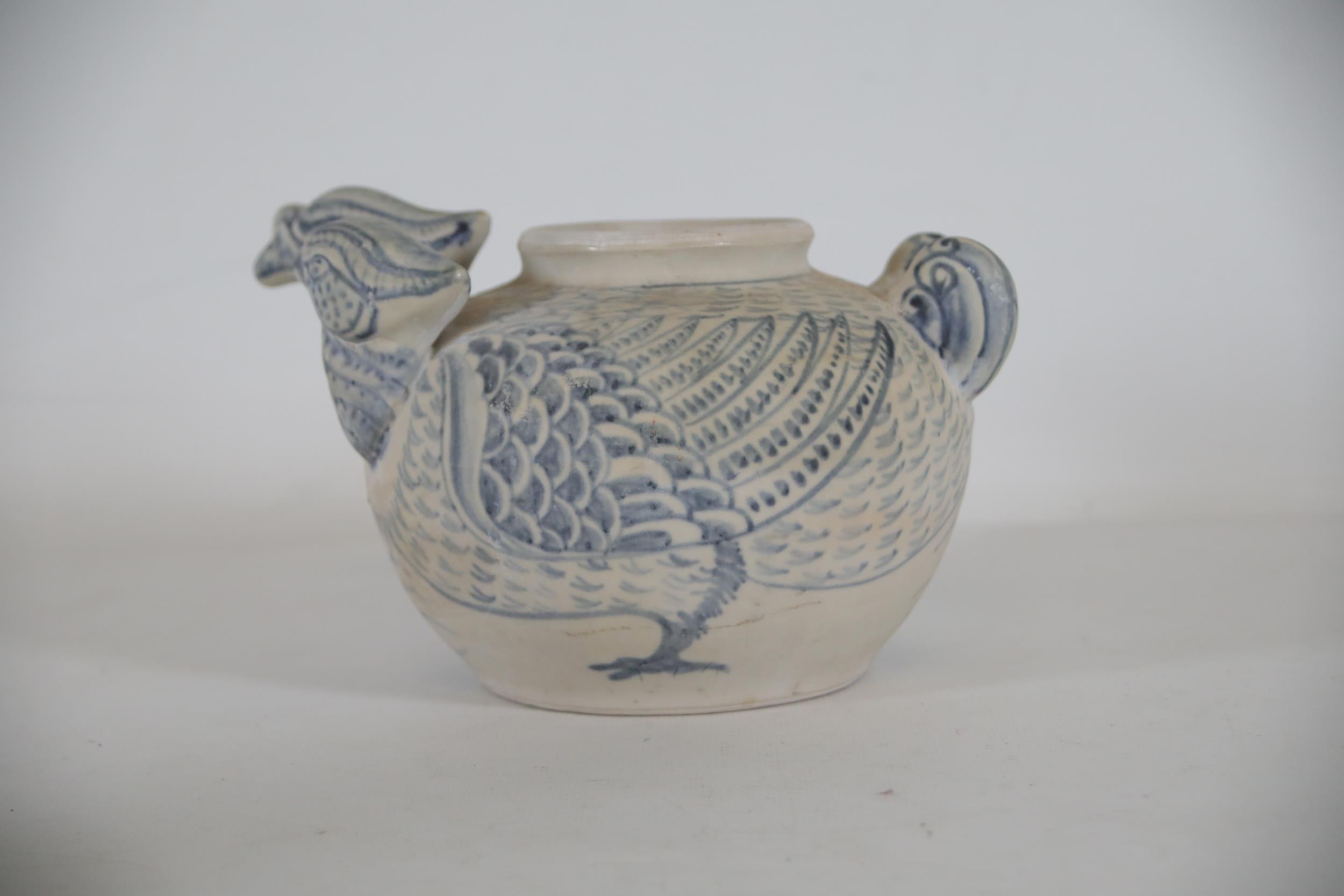 Hoi an Hoard Annamese Hand Painted Double Headed Parrot Teapot - Image 9 of 9