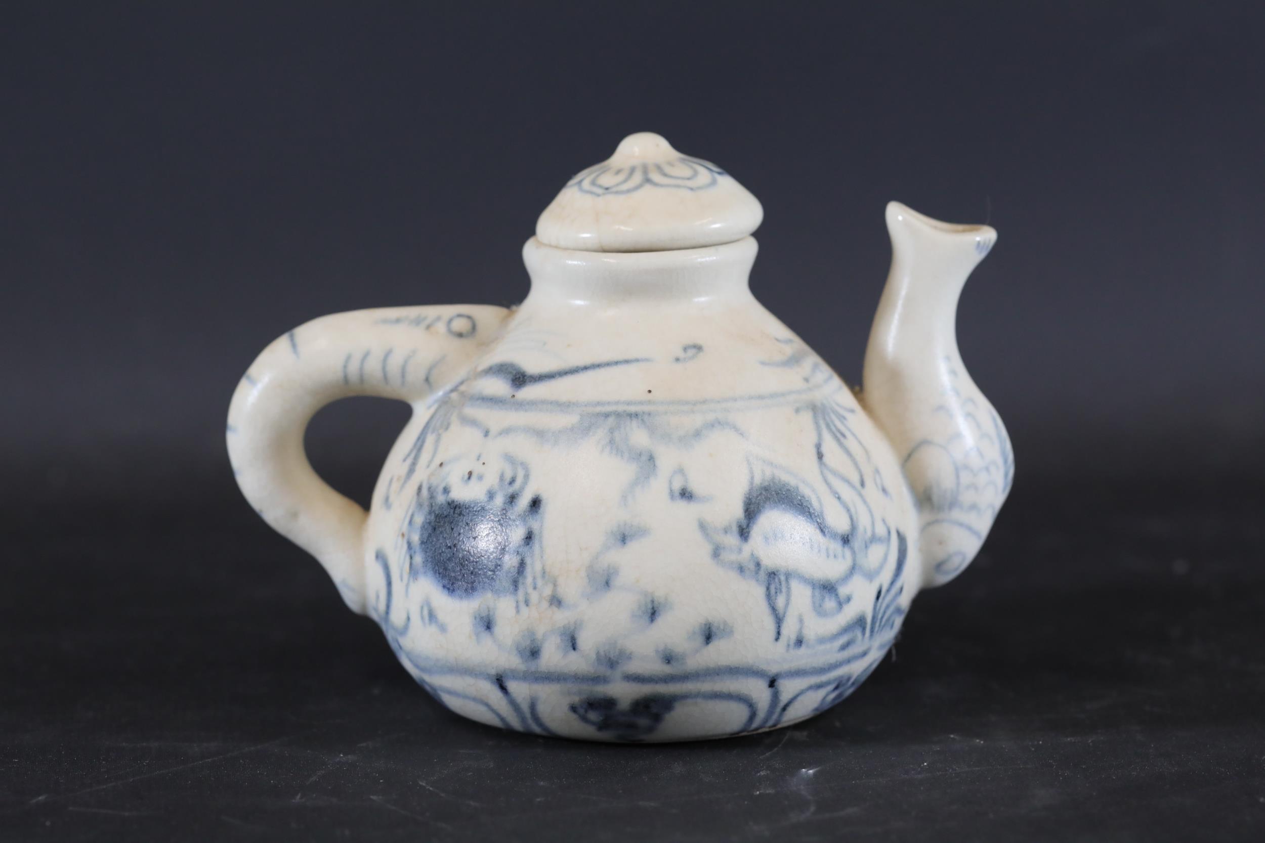 Hoi an Hoard Annamese Blue And White Hand Painted Tea Pot