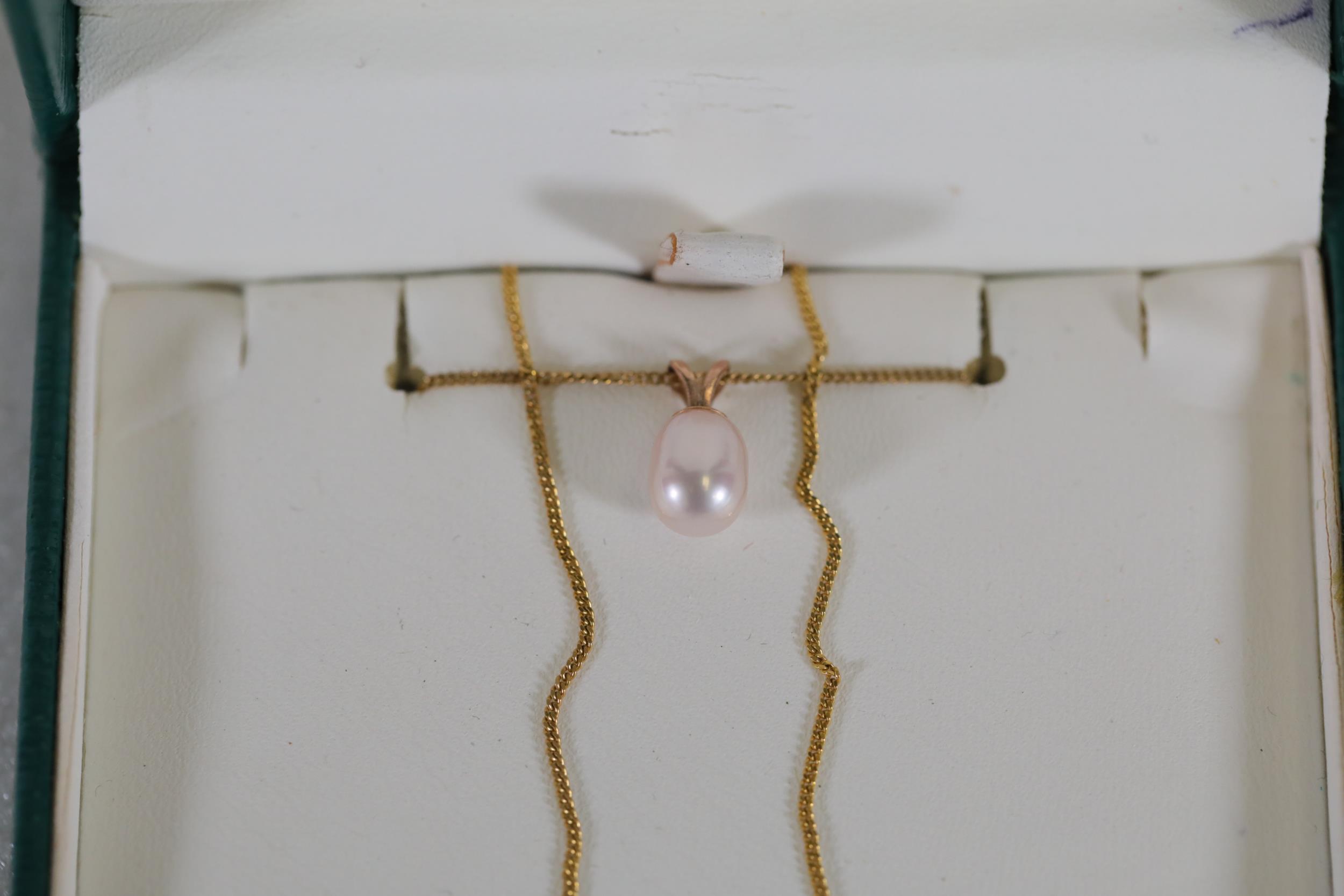 Ernest Jones Gold Pearl Necklace - Image 3 of 8