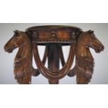 Beautifully Carved Horse Head Trophy Table