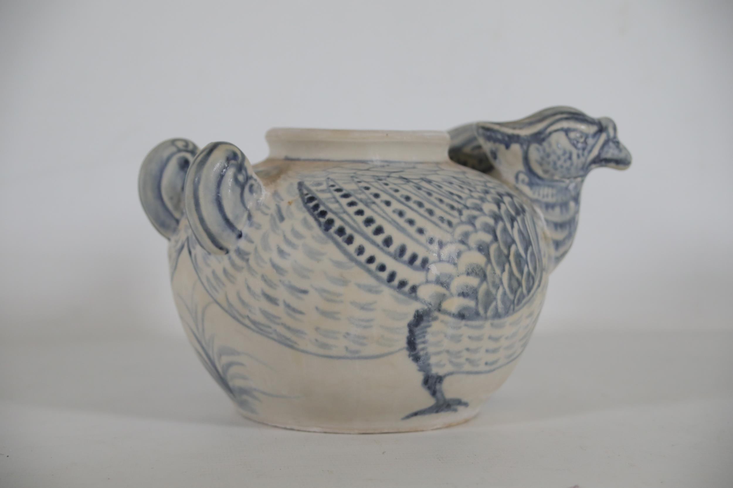 Hoi an Hoard Annamese Hand Painted Double Headed Parrot Teapot - Image 7 of 9
