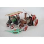 2 Mamod Steam Tractor Engines Brown and Green