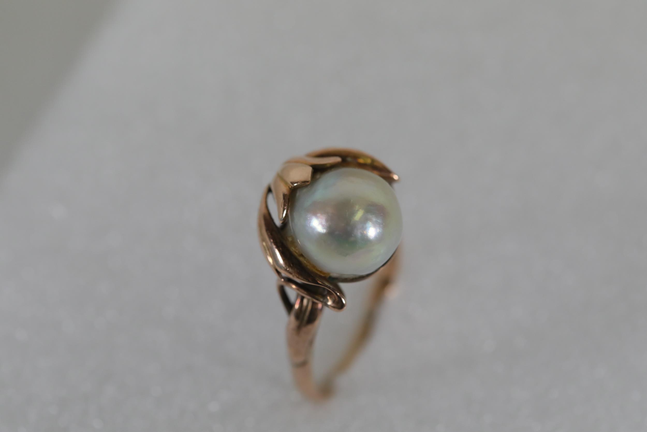Gold Pearl Cocktail Ring - Image 6 of 9