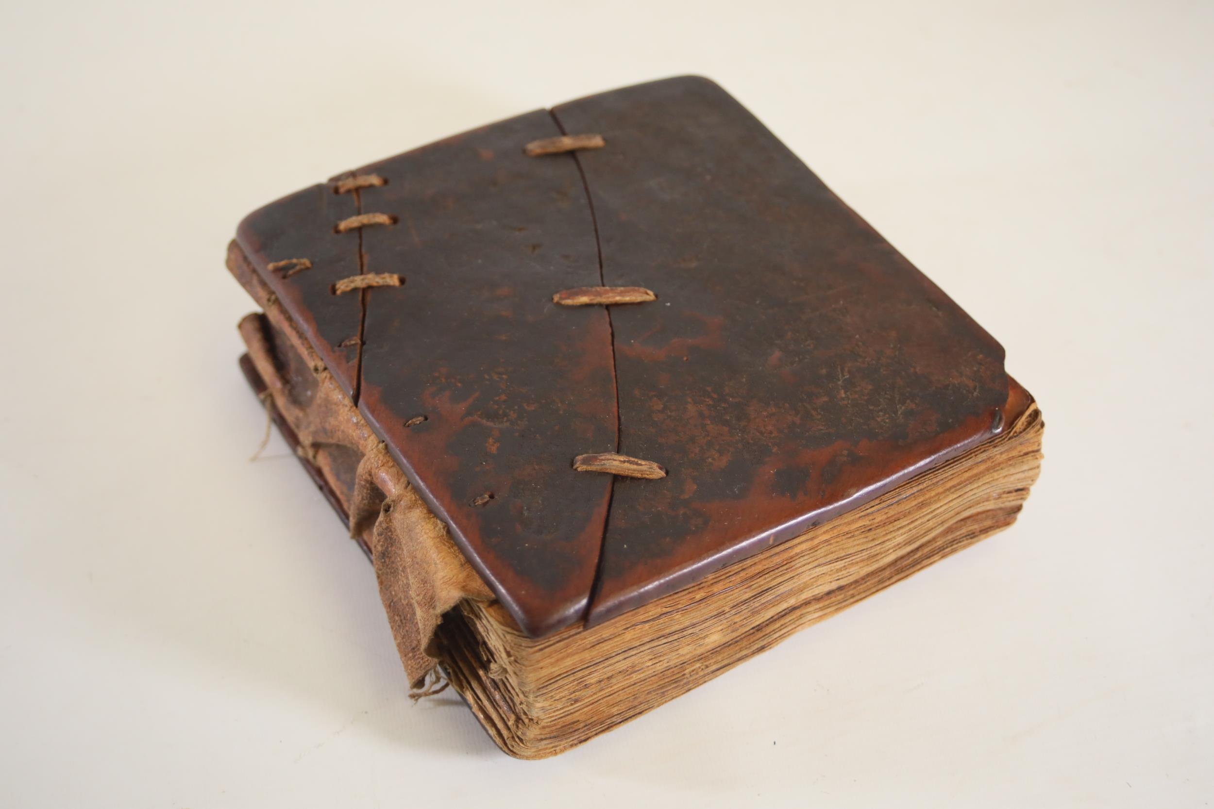 Ancient Leather Encased Bible with Vellum - Image 10 of 19