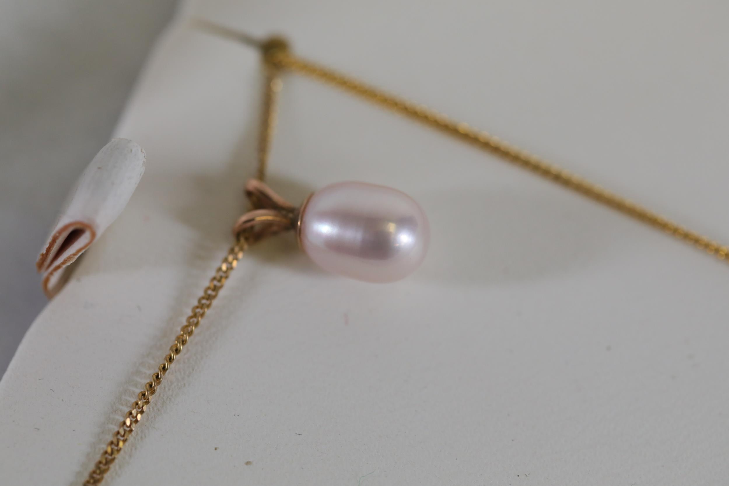 Ernest Jones Gold Pearl Necklace - Image 6 of 8