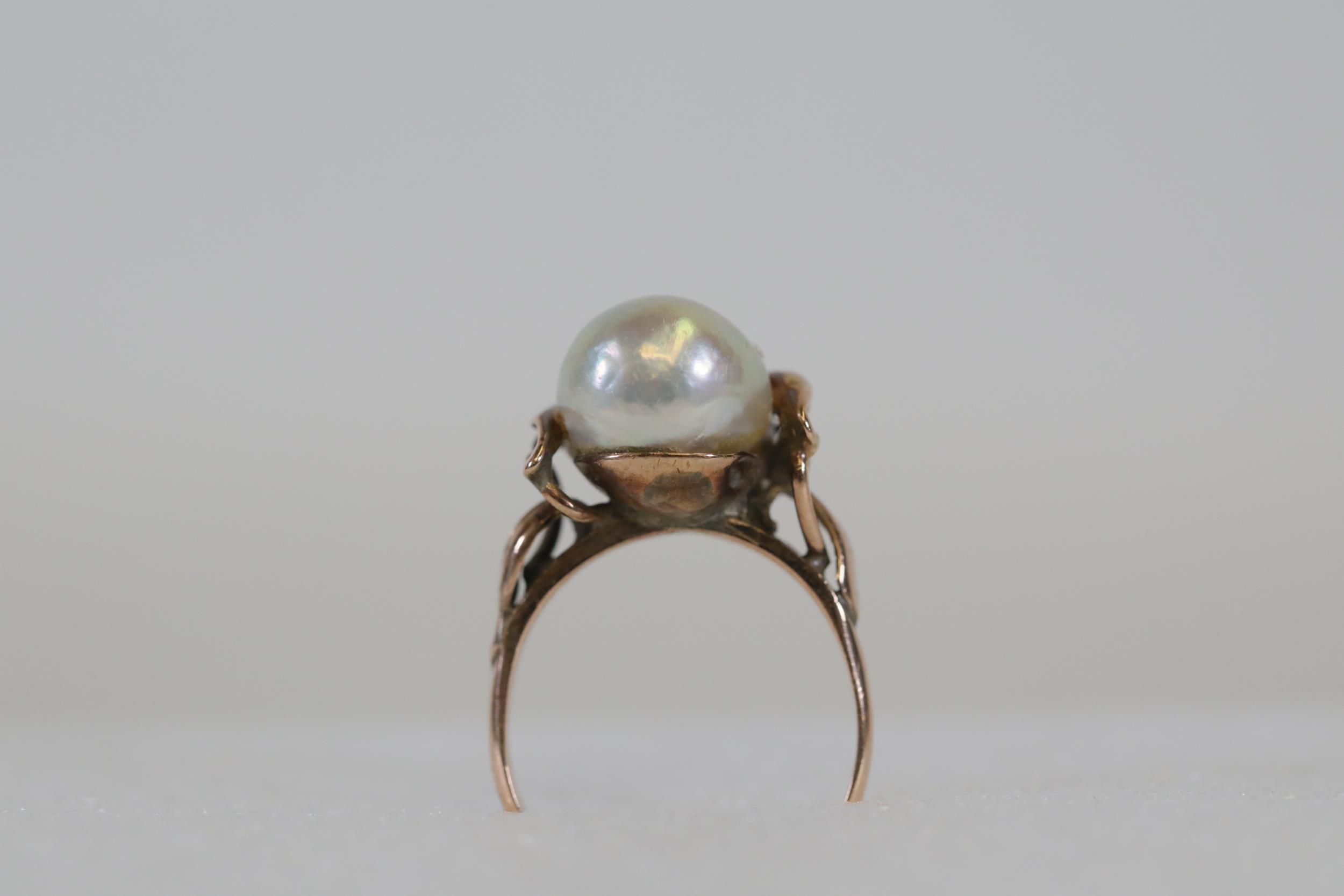 Gold Pearl Cocktail Ring