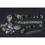 Collection of Silver Marcasite and a Silver Charm Bracelet