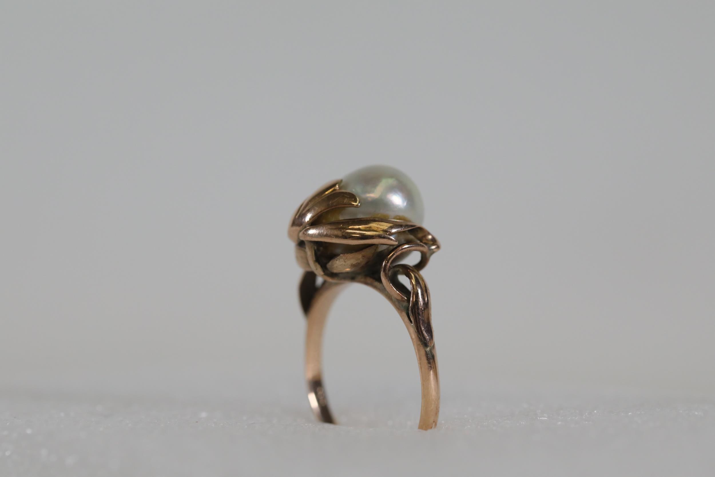 Gold Pearl Cocktail Ring - Image 7 of 9