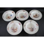 Spode Bowls with Floral Designs