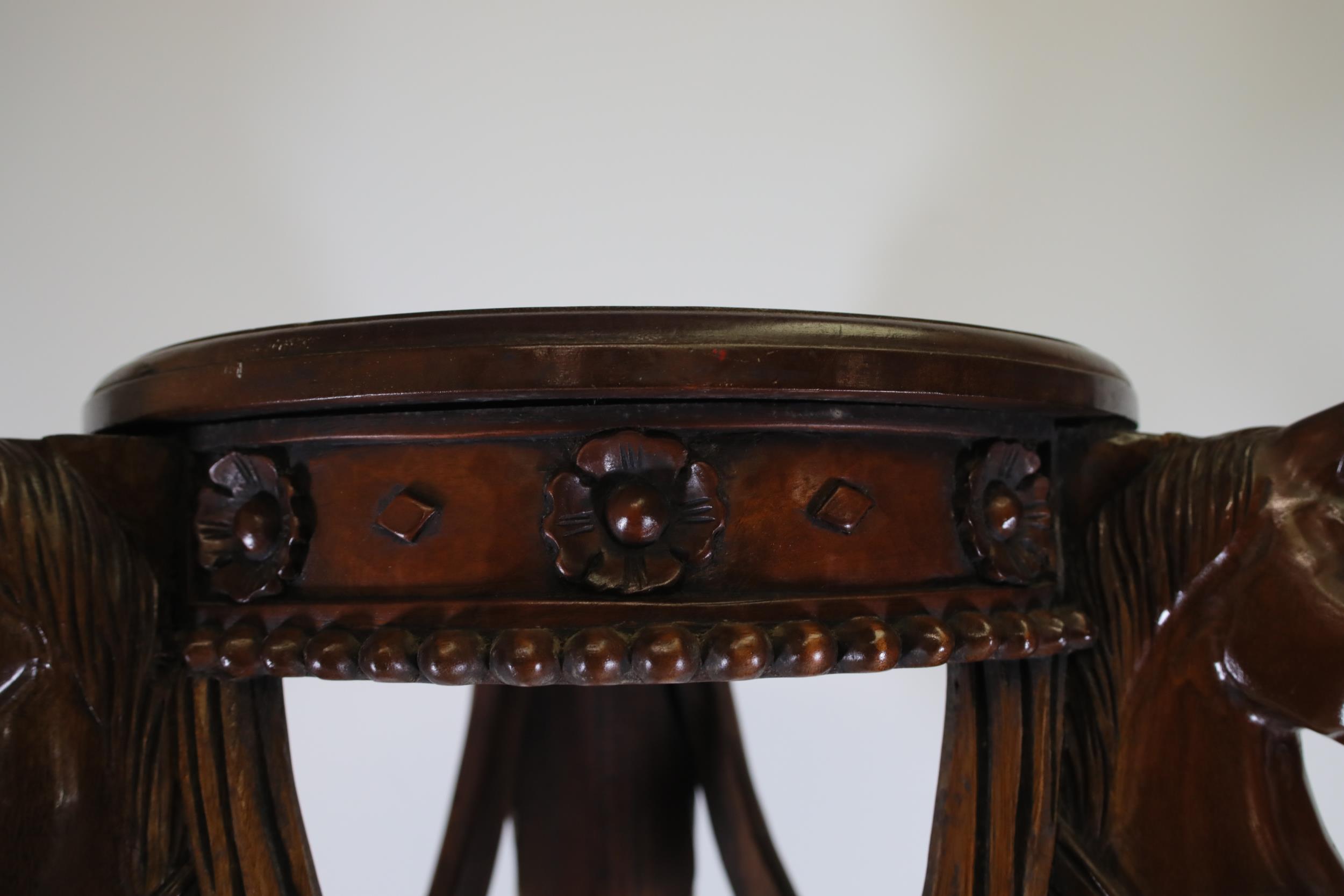 Beautifully Carved Horse Head Trophy Table - Image 6 of 11