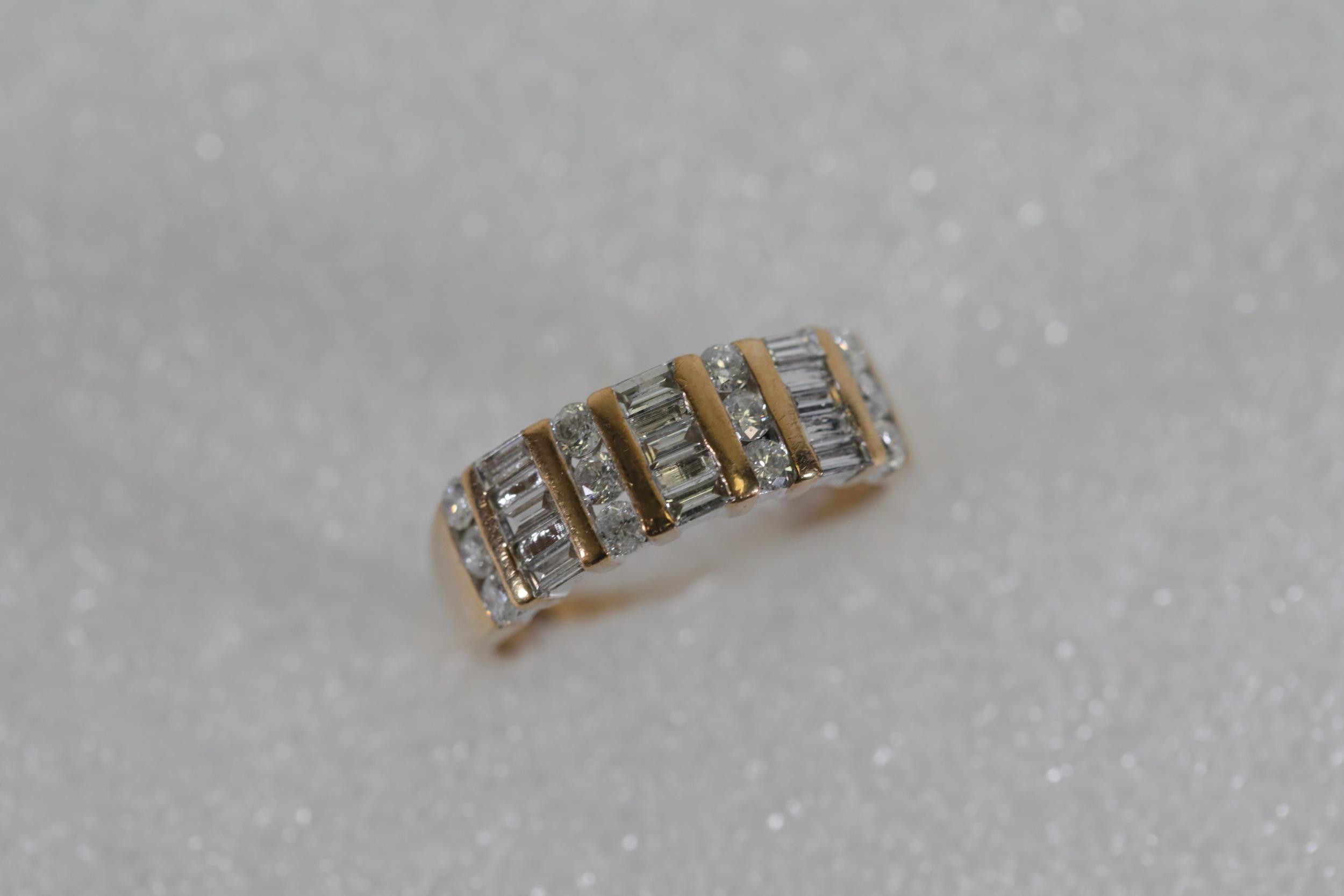 9CT Yellow and White Gold Multi Stone Diamond Ring - Image 11 of 13